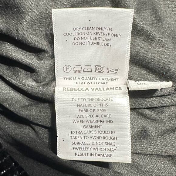 Rebecca Vallance Moon River Metallic Velvet Minidress Women's 2 Black NWT - Picture 7 of 9